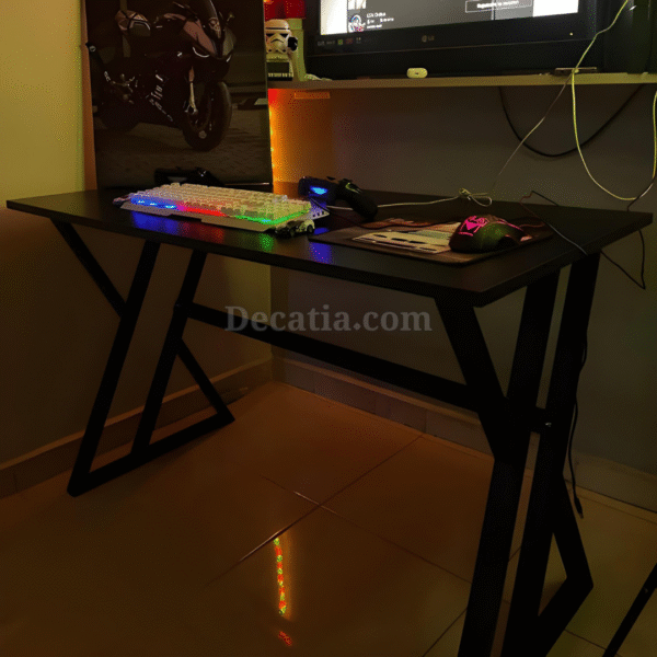⁦مكتب بتصميم (X) لون أسود/bureau design X noir⁩ - الصورة ⁦2⁩