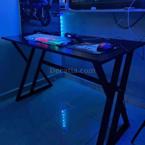⁦مكتب بتصميم (X) لون أسود/bureau design X noir⁩ - الصورة ⁦3⁩