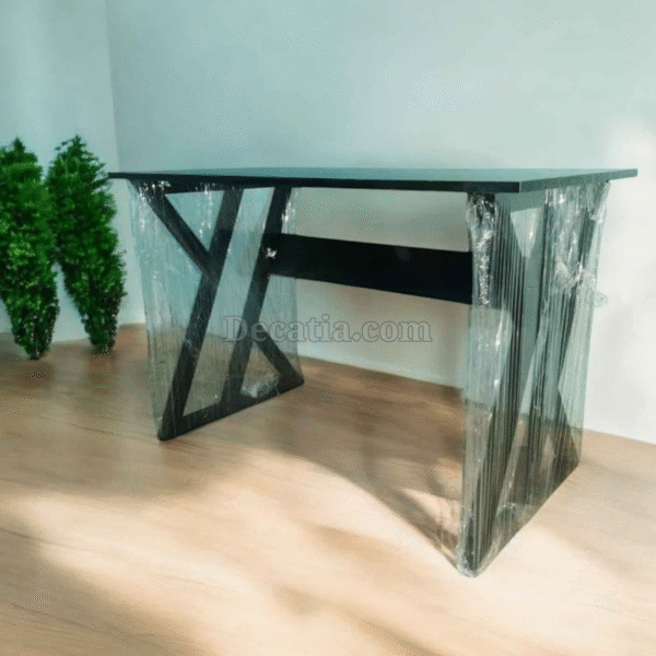 ⁦مكتب بتصميم (X) لون أسود/bureau design X noir⁩ - الصورة ⁦4⁩