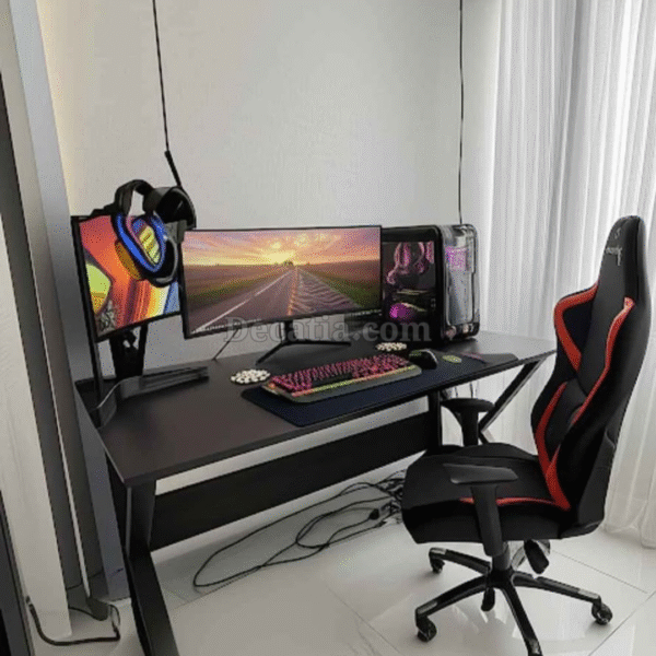 ⁦مكتب بتصميم (k) لون أسود/bureau design (k) noir⁩ - الصورة ⁦4⁩