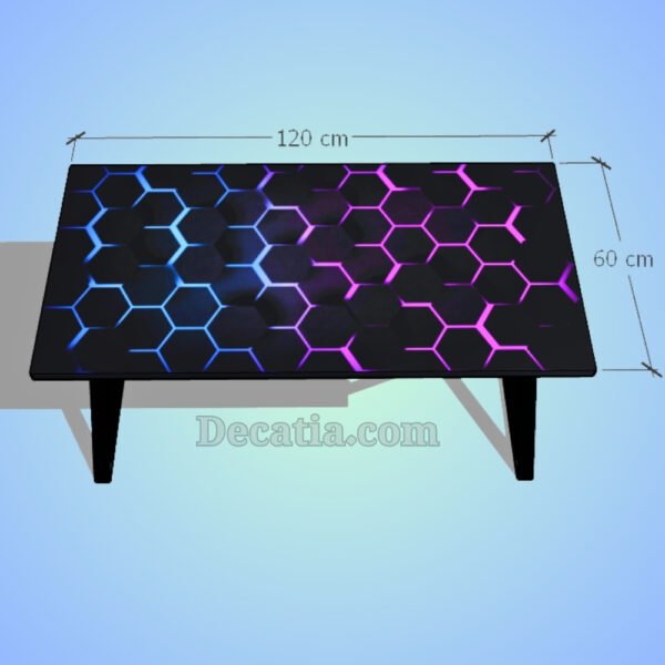 ⁦Bureau de jeu et d'ordinateur au design moderne K - Plateau décoratif néon sans éclairage, 120 cm⁩ - الصورة ⁦2⁩