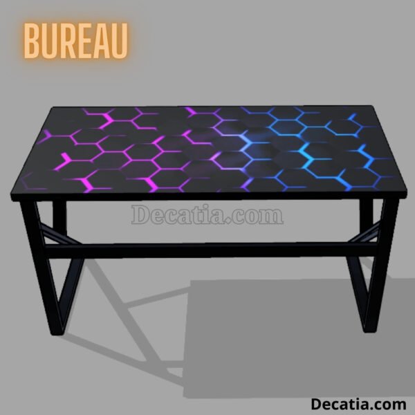 ⁦Bureau de jeu et d'ordinateur au design moderne K - Plateau décoratif néon sans éclairage, 120 cm⁩ - الصورة ⁦3⁩