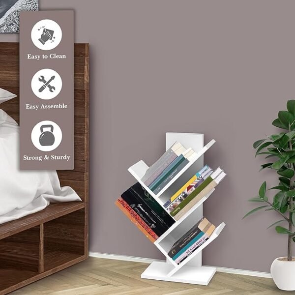 ⁦مكتبة جدارية أنيقة على شكل شجرة – تصميم عملي وأنيق لتنظيم الكتب والديكور⁩ - الصورة ⁦3⁩