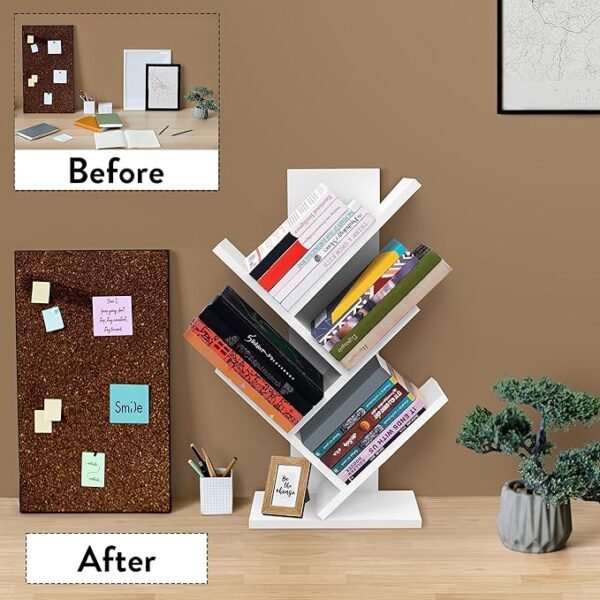 ⁦مكتبة جدارية أنيقة على شكل شجرة – تصميم عملي وأنيق لتنظيم الكتب والديكور⁩ - الصورة ⁦4⁩