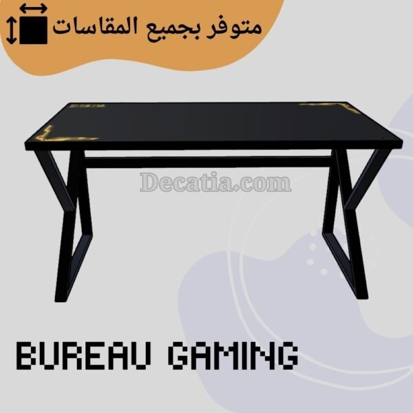 ⁦مكتب بتصميم (k) لون أسود  bureau design (k) noir⁩ - الصورة ⁦3⁩