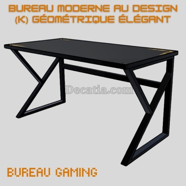 ⁦مكتب بتصميم (k) لون أسود  bureau design (k) noir⁩ - الصورة ⁦7⁩