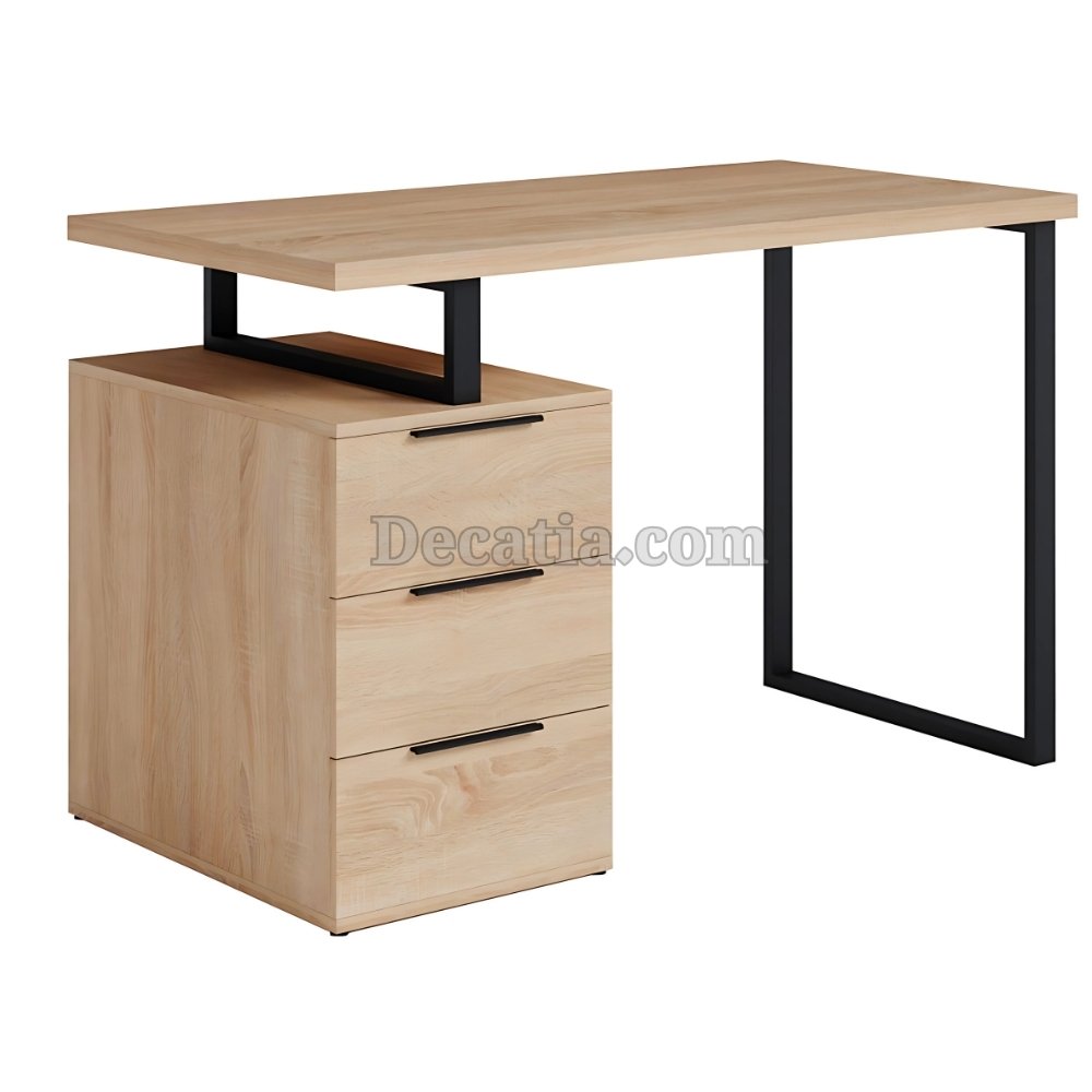 مكتب Moreli أبيض (120×60 سم) مع أدراج – أنيق وعصري لتنظيم مثالي - الصورة 3