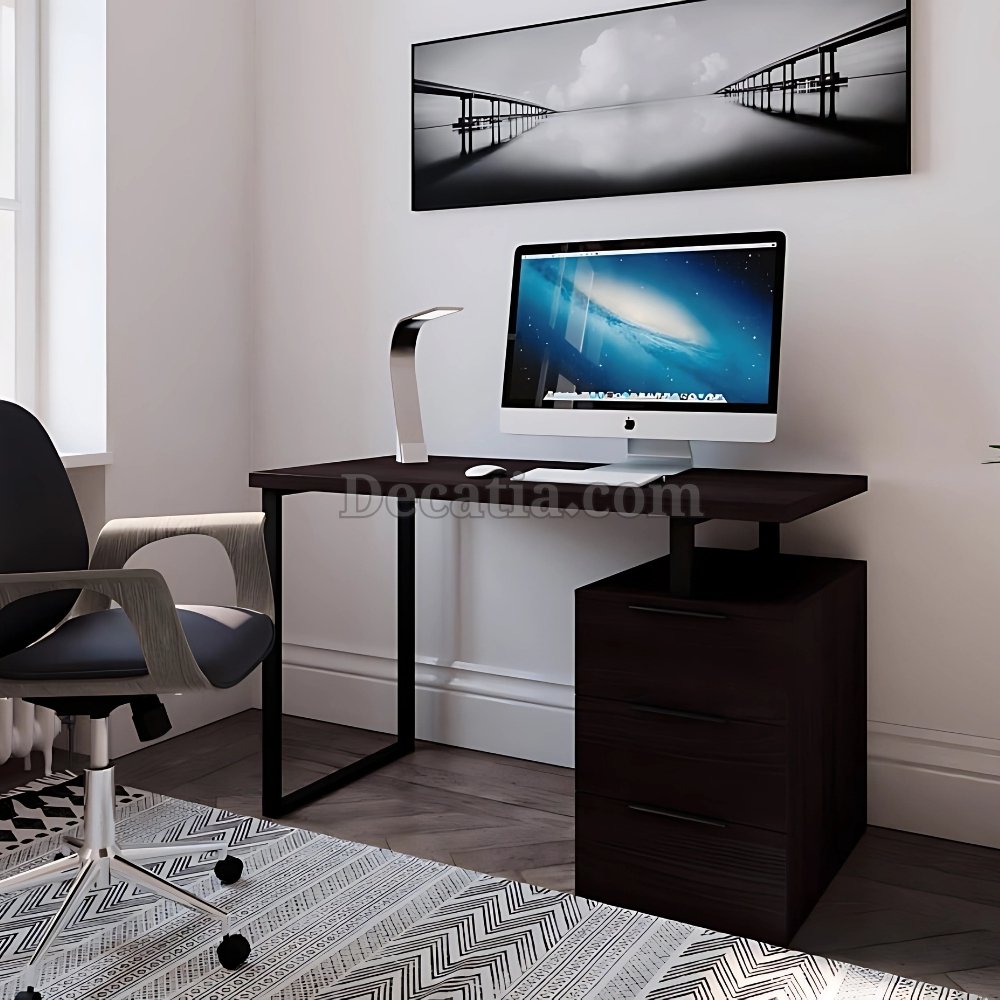 مكتب Moreli أبيض (120×60 سم) مع أدراج – أنيق وعصري لتنظيم مثالي - الصورة 7