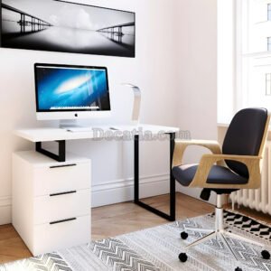 مكتب Moreli أبيض (120×60 سم) مع أدراج – أنيق وعصري لتنظيم مثالي