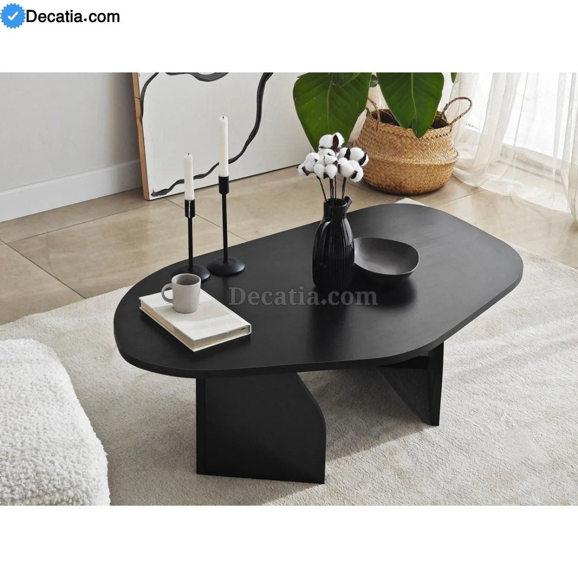 Table Basse Kailua – طاولة صالون خشبية عصرية بلون أسود راقٍ - الصورة 5