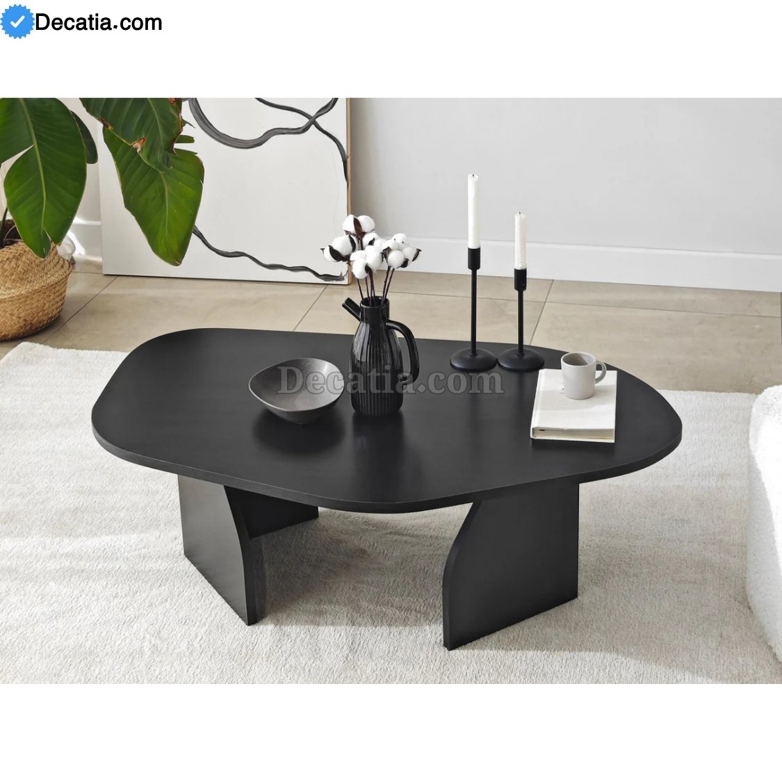 Table Basse Kailua – طاولة صالون خشبية عصرية بلون أسود راقٍ - الصورة 2