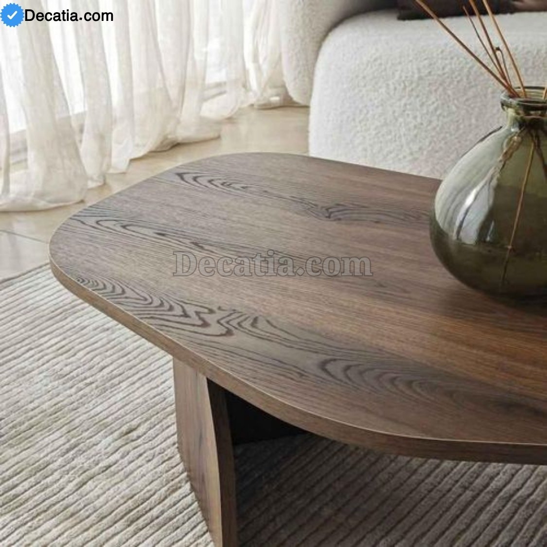 Table Basse Kailua – طاولة صالون خشبية عصرية بيضاوية بتصميم راقٍ وأبعاد كبيرة - الصورة 2