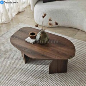 Table Basse Kailua – طاولة صالون خشبية عصرية بيضاوية بتصميم راقٍ وأبعاد كبيرة