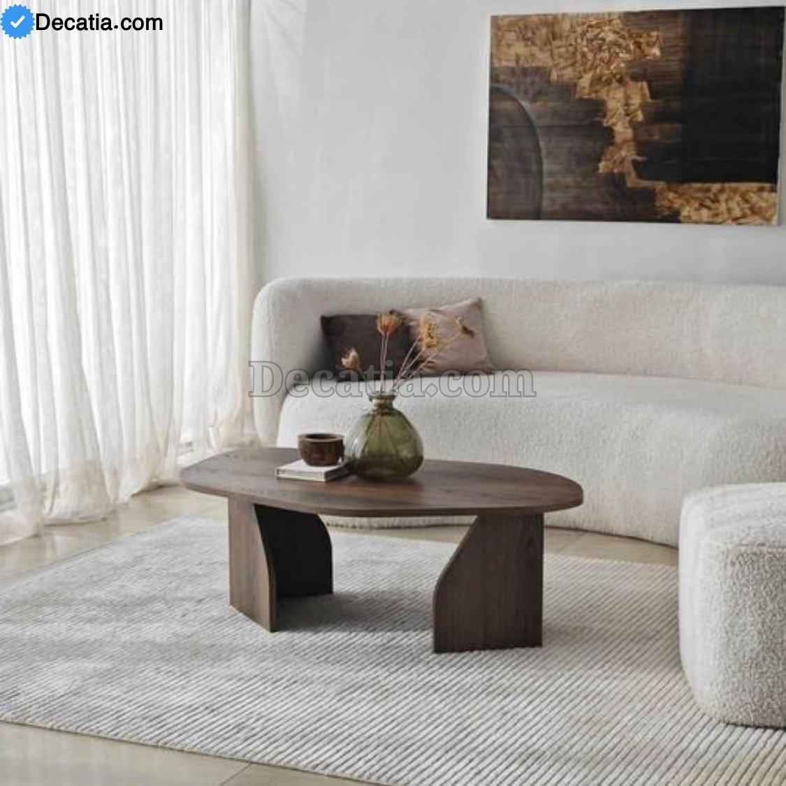 Table Basse Kailua – طاولة صالون خشبية عصرية بيضاوية بتصميم راقٍ وأبعاد كبيرة - الصورة 5