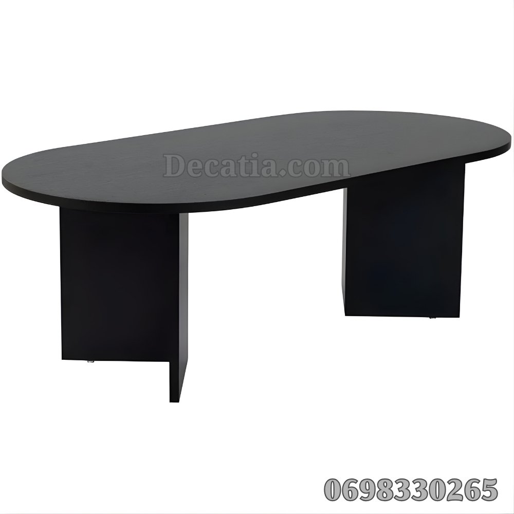 طاولة قهوة خشبية عصرية باللون الأسود – طاولة صالون أنيقة 119×60×40 سم للمنازل الحديثة - الصورة 3