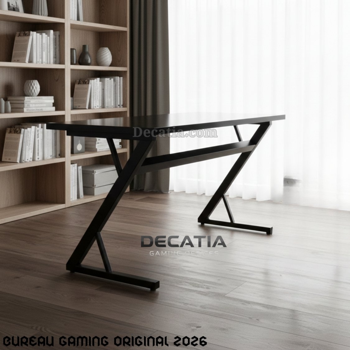 Bureau Gaming Original 2026 مكتب ألعاب ومكتب عمل عصري بتصميم Z فريد - الصورة 3