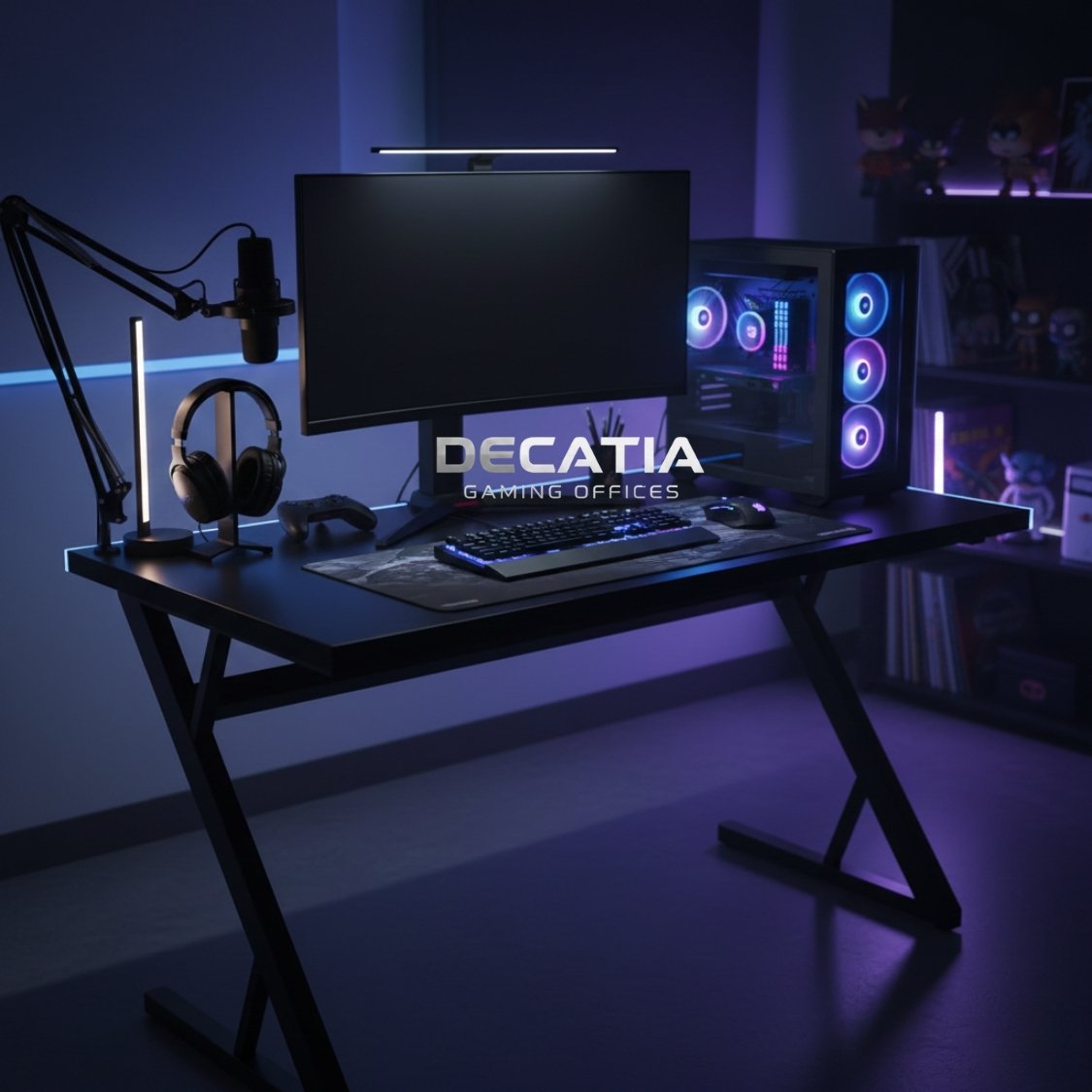 Bureau Gaming Original 2026 – مكتب ألعاب ومكتب عمل عصري (130×65 سم) - الصورة 3