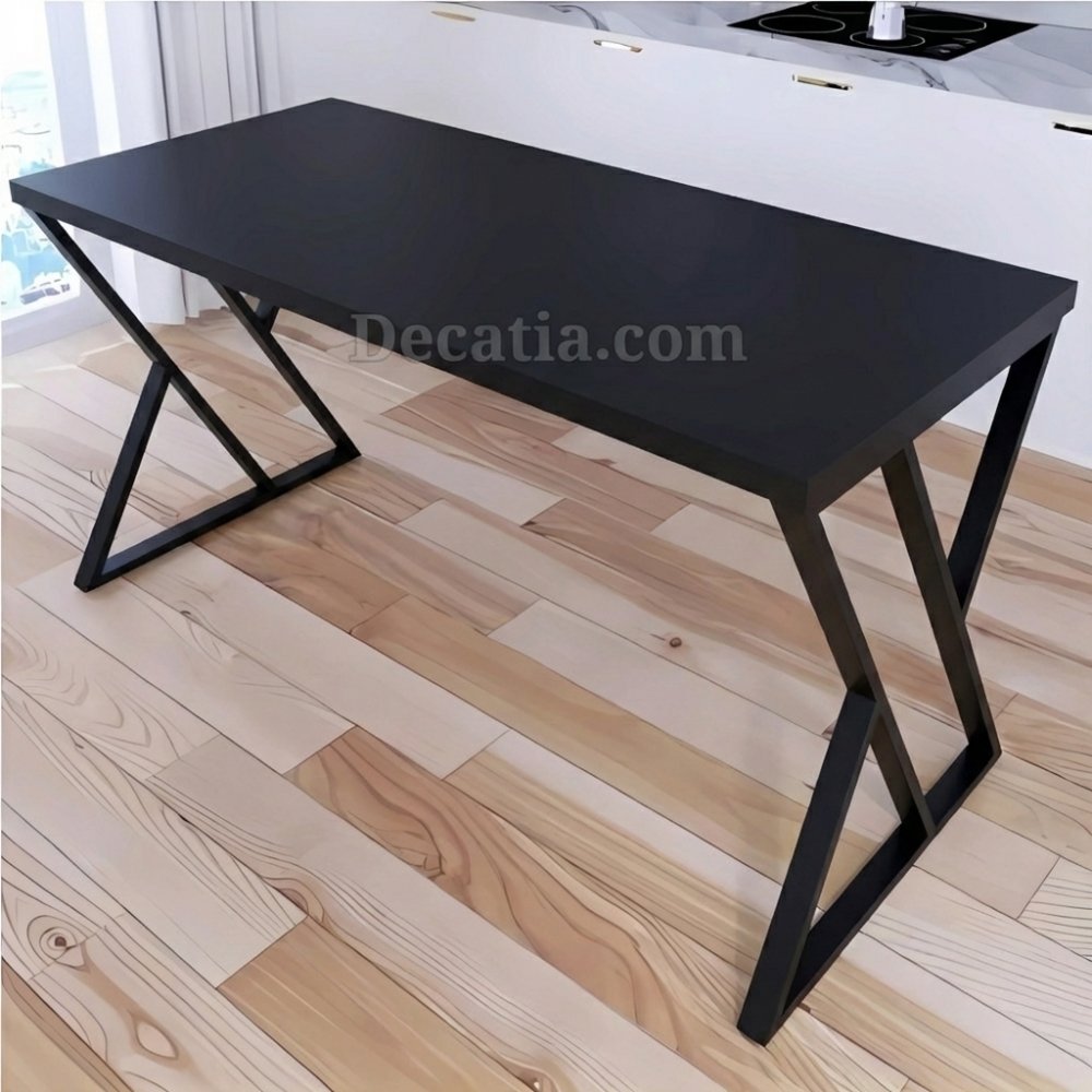 🖥️ Bureau Design X Noir (130×65 سم) مكتب عصري بتصميم X قوي للـGaming والعمل - الصورة 4