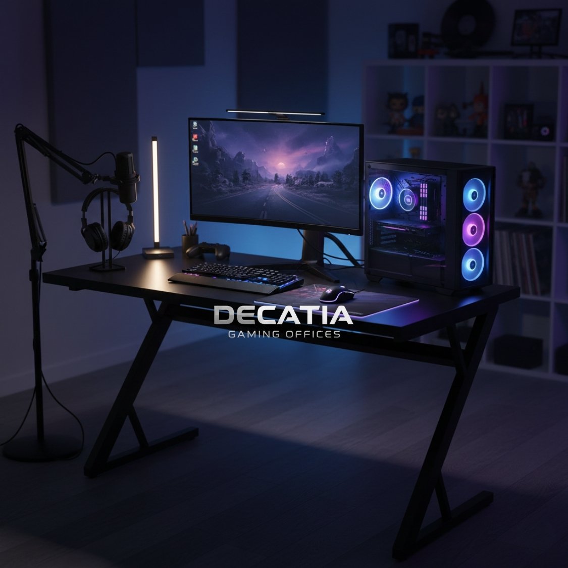 Bureau Gaming Original 2026 – مكتب ألعاب ومكتب عمل عصري (130×65 سم) - الصورة 4